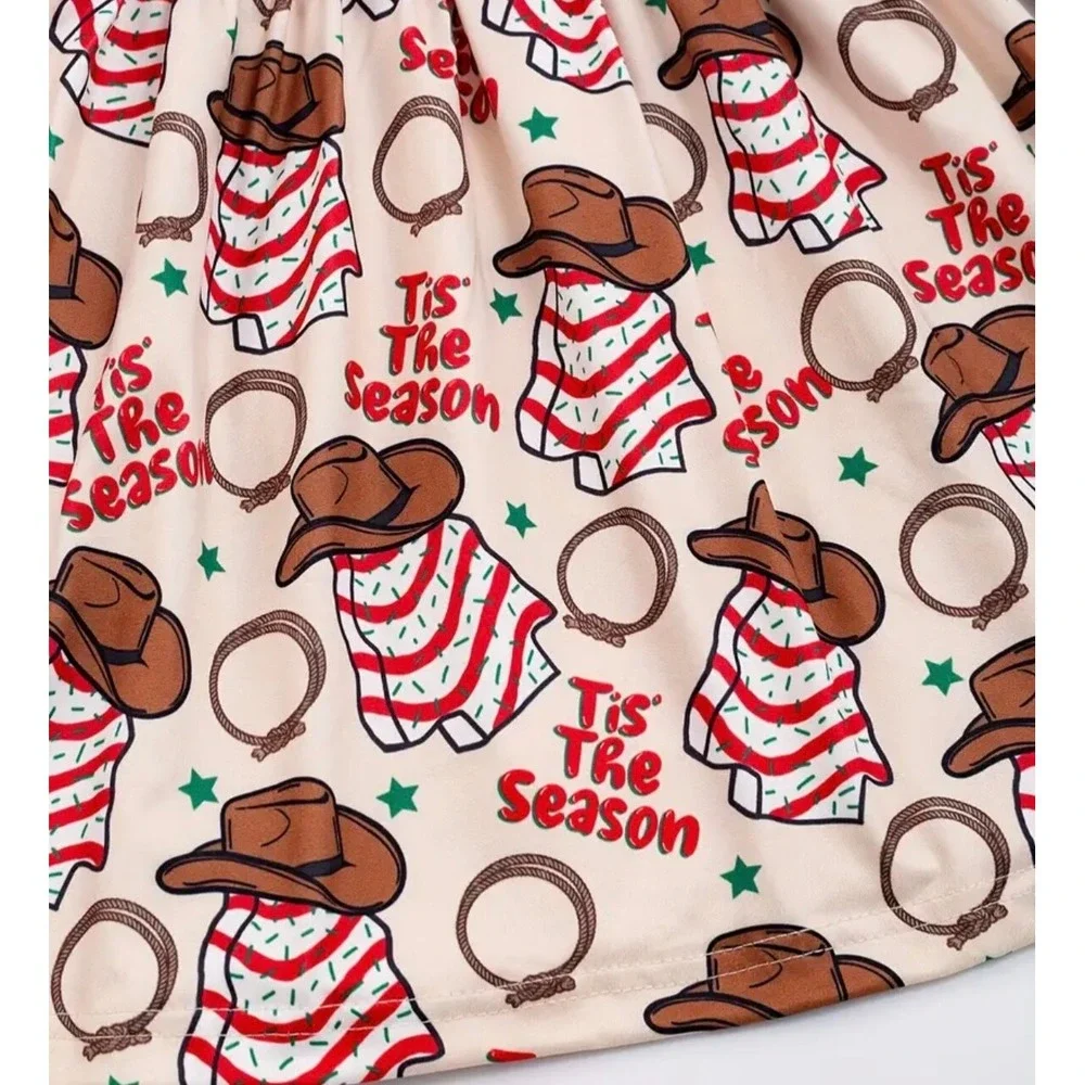 Toddler Girl's Little Debbie Snack Cakes &‎ Cowboy Hat CHRISTMAS Dress! NEW